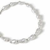 Freedom white irregular pearl necklace 45cm adjustable, UK version
