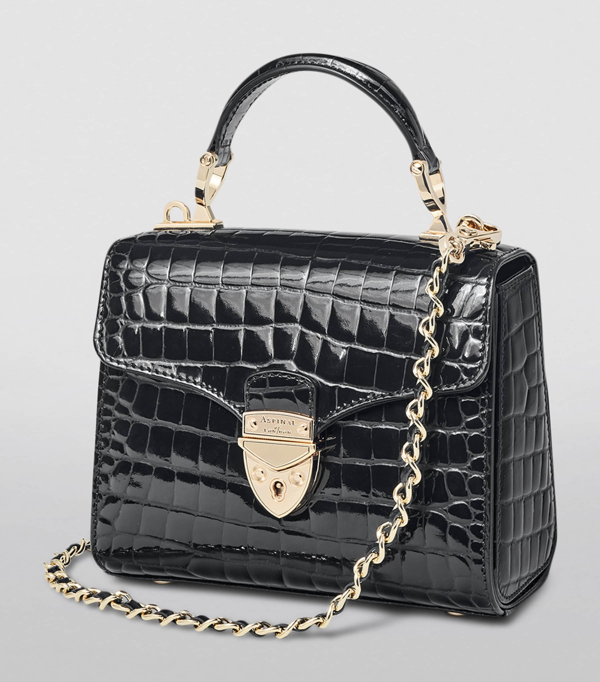 Aspinal of London Mini Mayfair top-handle handbag 14.5x16x8cm, imported from the UK