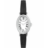 Timex Cavatina white dial watch black leather strap - British product