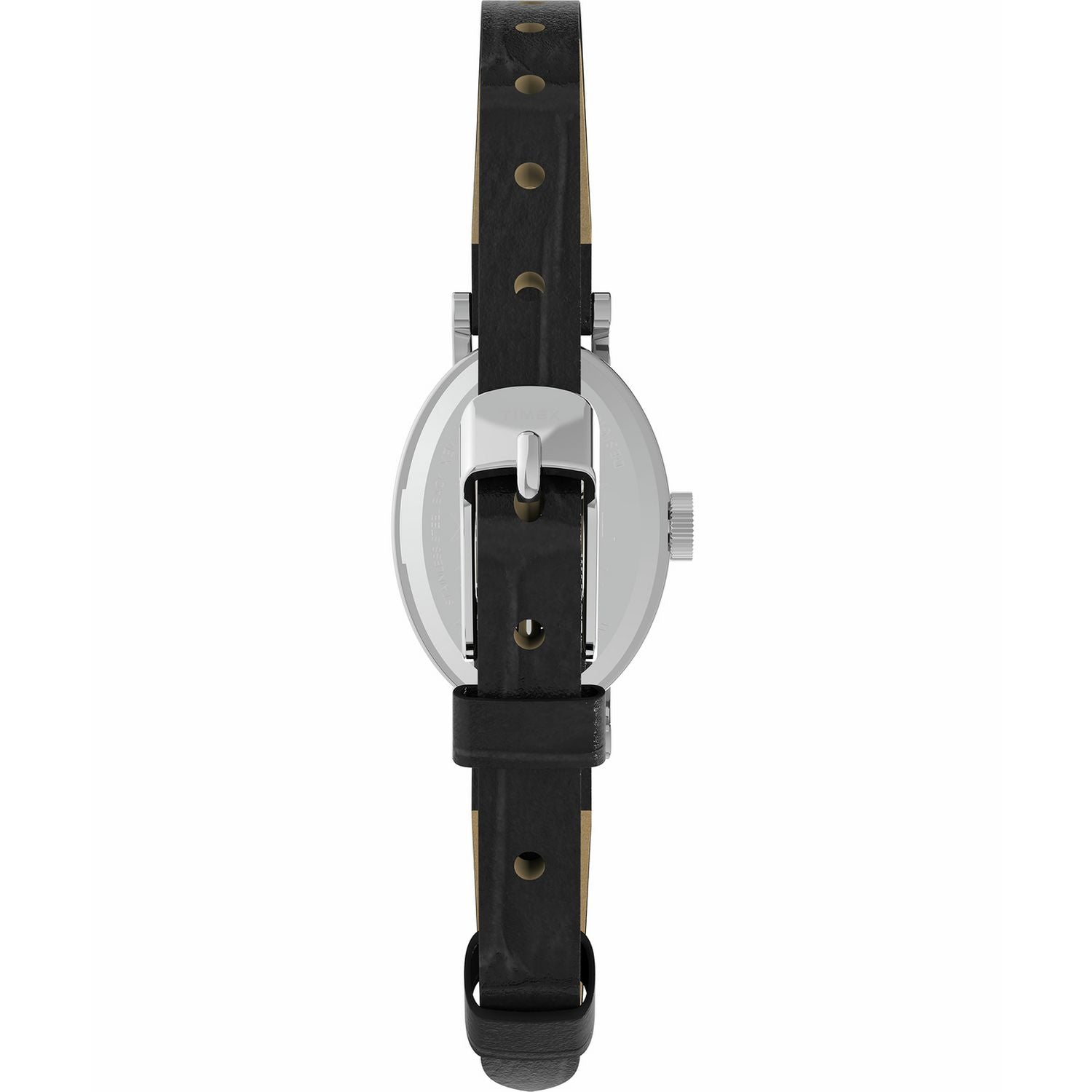 Timex Cavatina white dial watch black leather strap - British product
