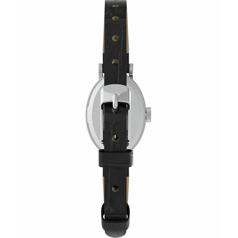 Timex Cavatina white dial watch black leather strap - British product