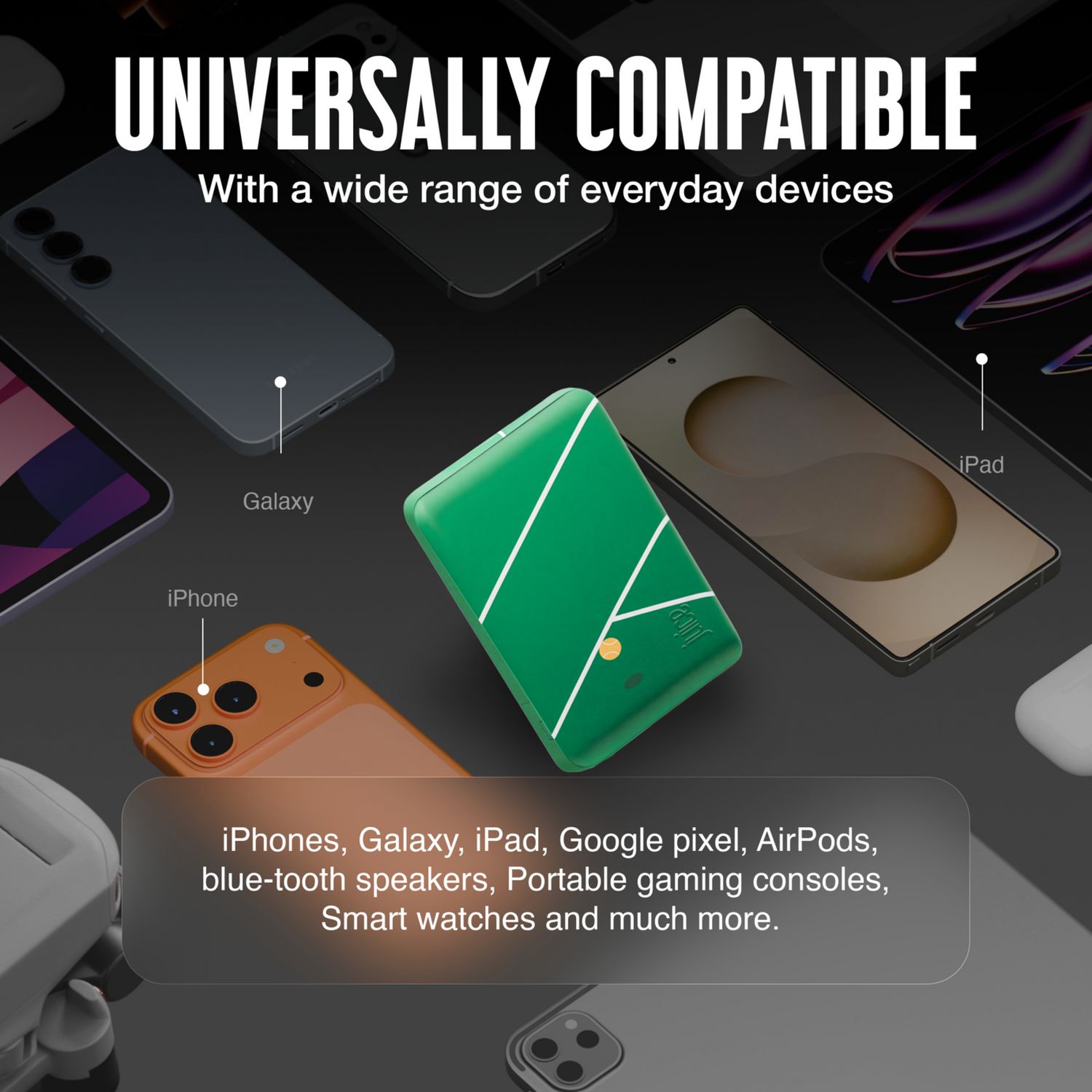 Juice ECO 3 Charge 10000mAh Portable Power Bank - Tennis Edition