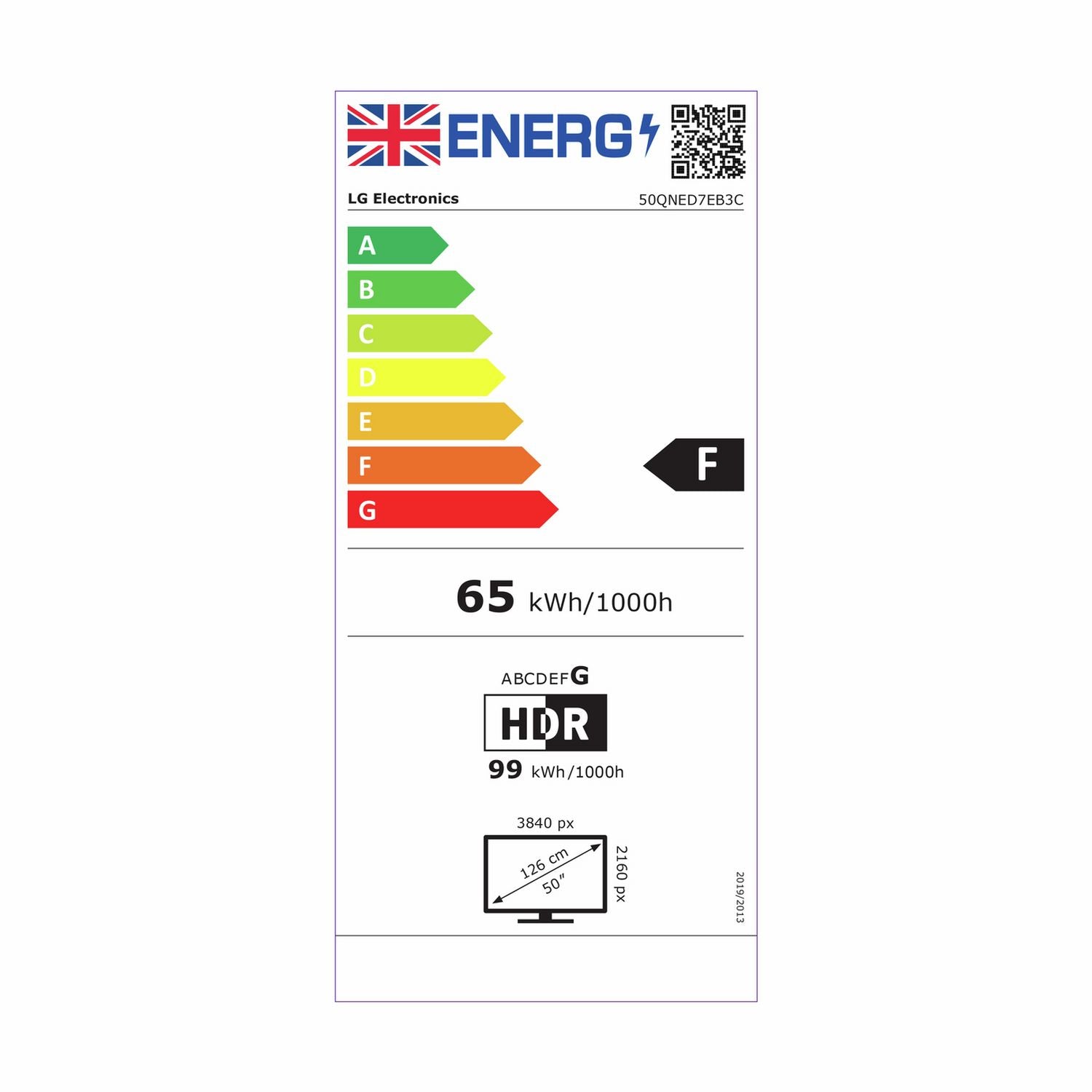 LG 50 inch 50QNED7EB3C Mini LED 4K TV, UK version