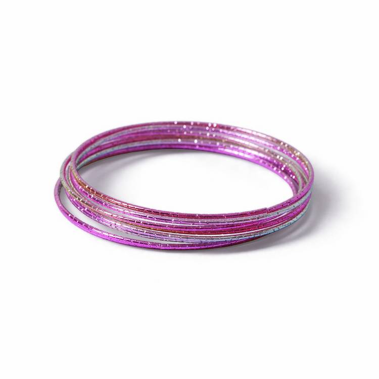 Flitzy Kids Pink Glitter Bangles Set, imported from the UK