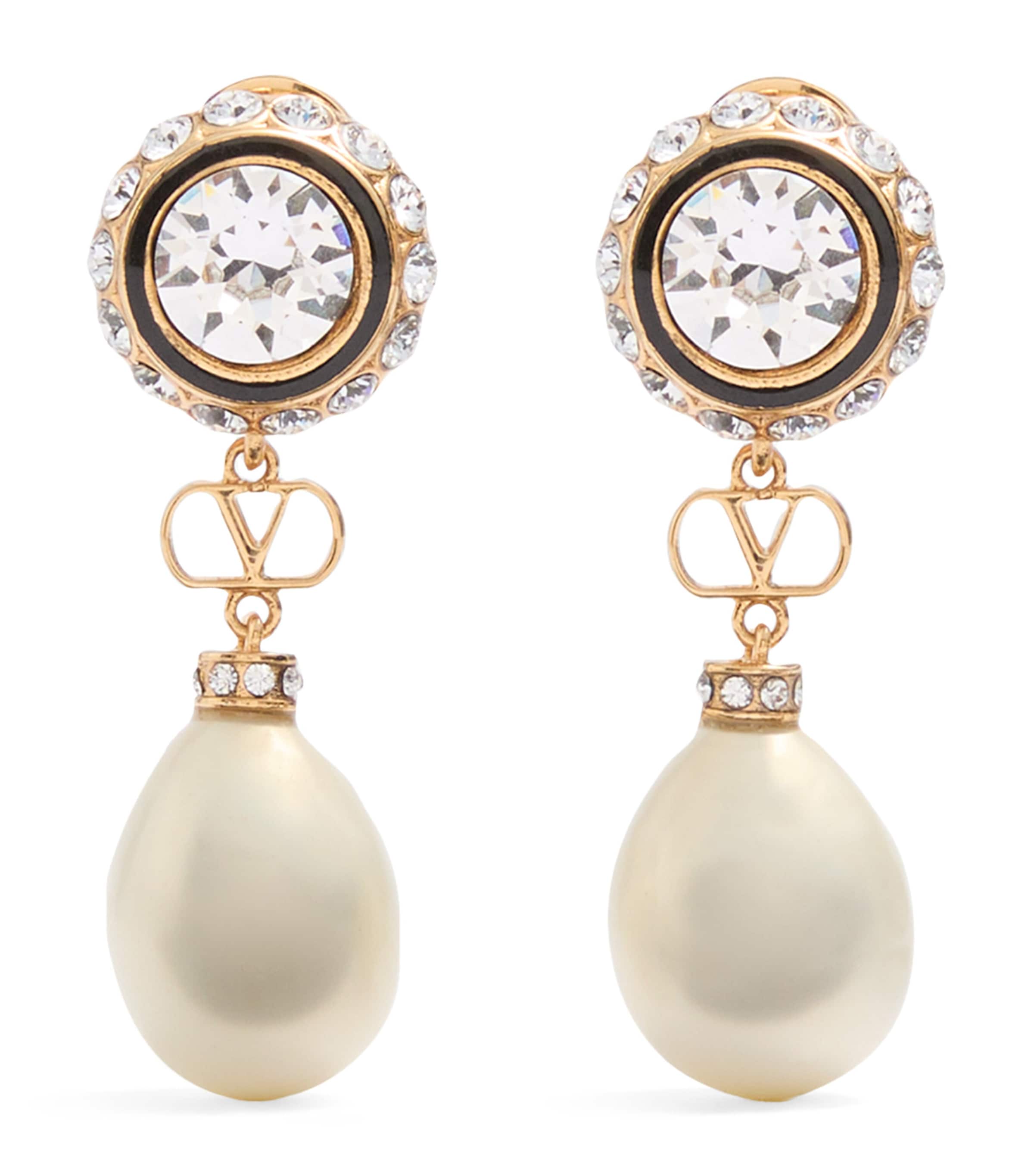 Valentino Garavani crystal VLogo signature earrings - British product