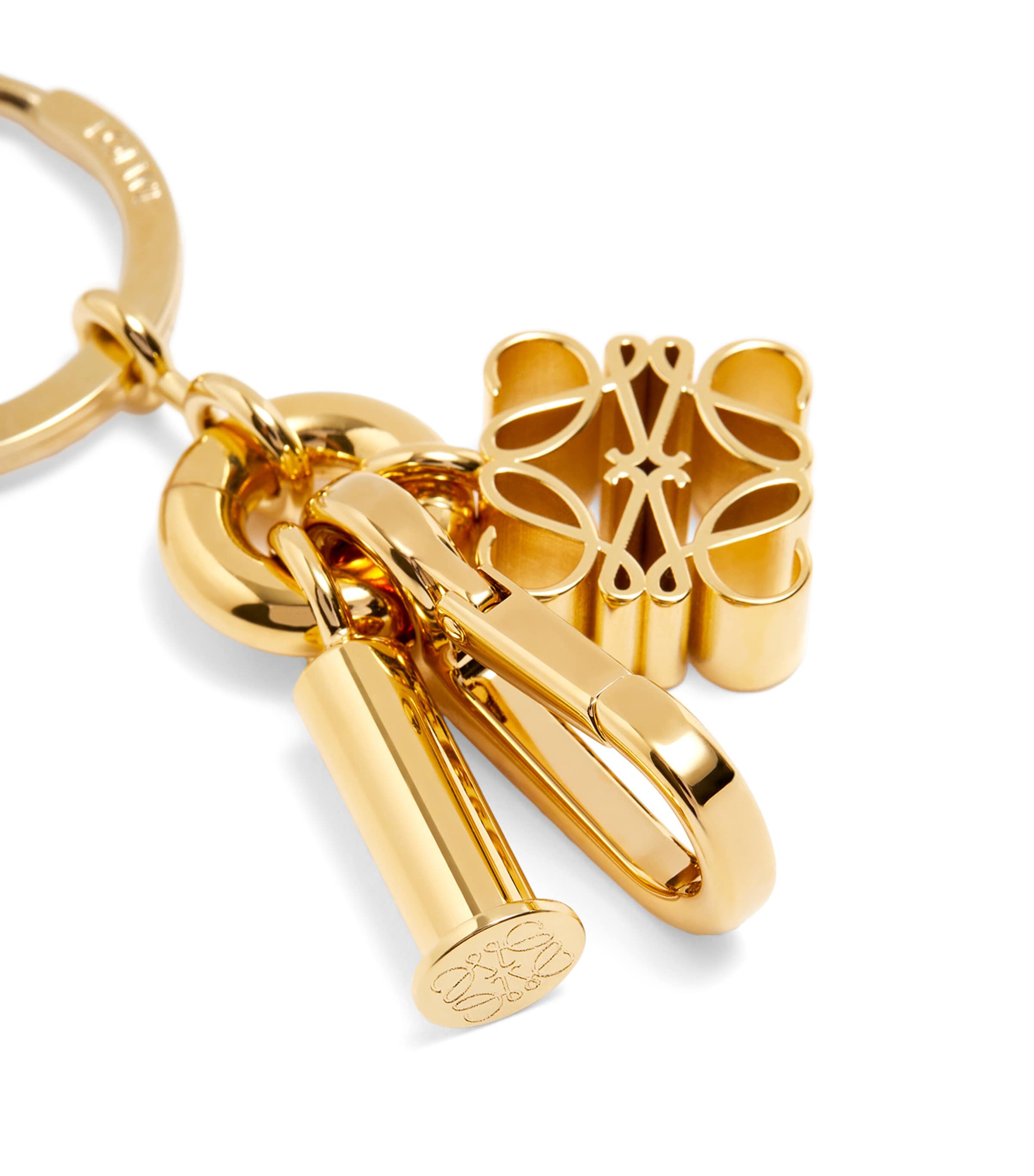 LOEWE Anagram keyring silver-tone steel 8cm x 4cm - British product