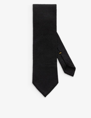 Eton textured woven silk tie 8.5cm (British brand)