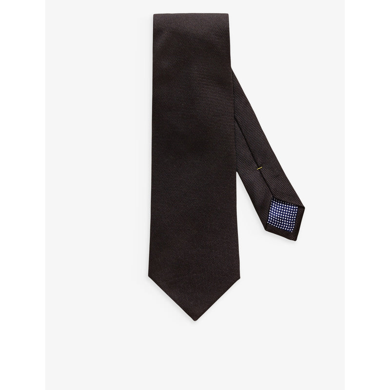 Geometric-weave silk tie - BLACK - 1 Size