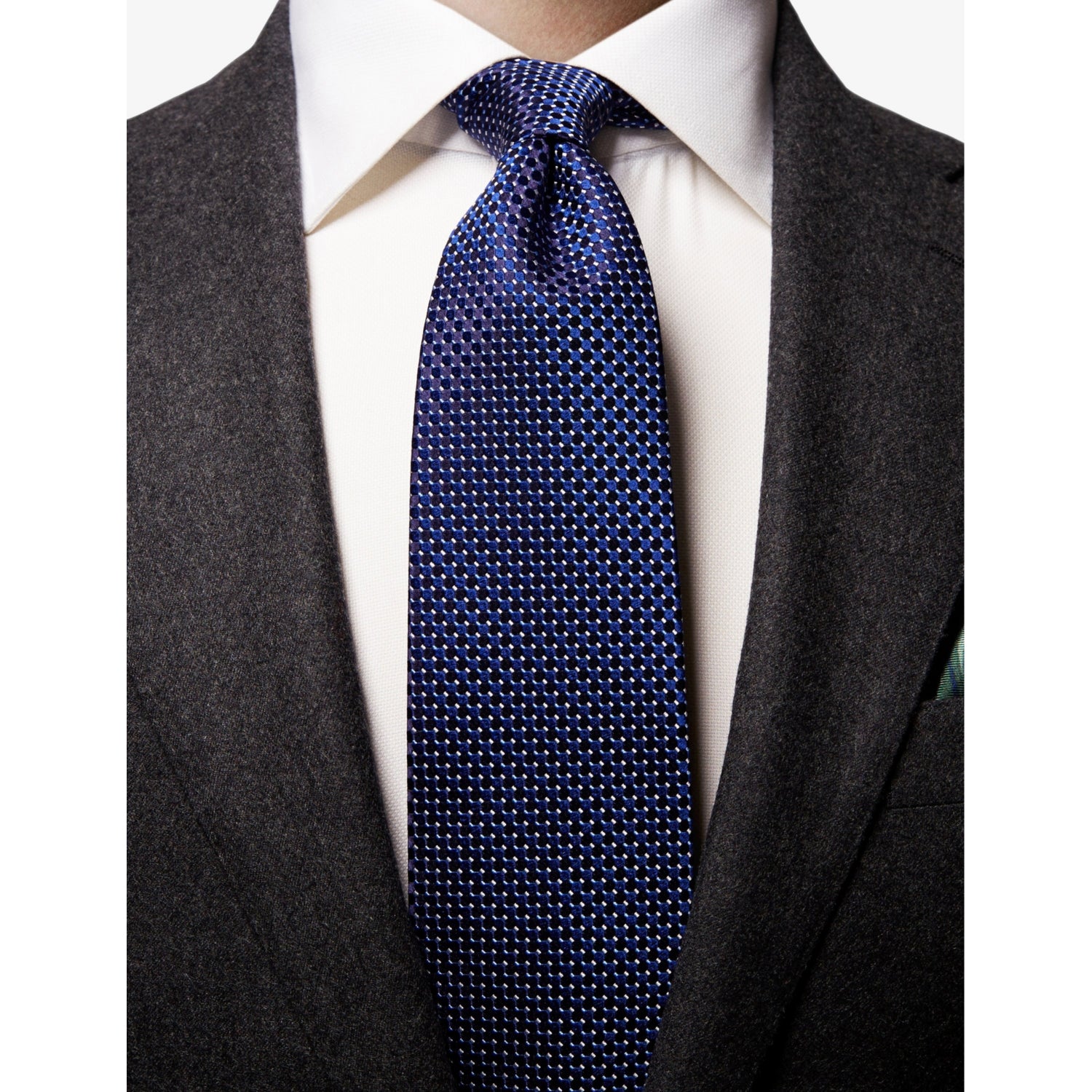 Eton geometric-pattern silk tie 8cm (British brand)