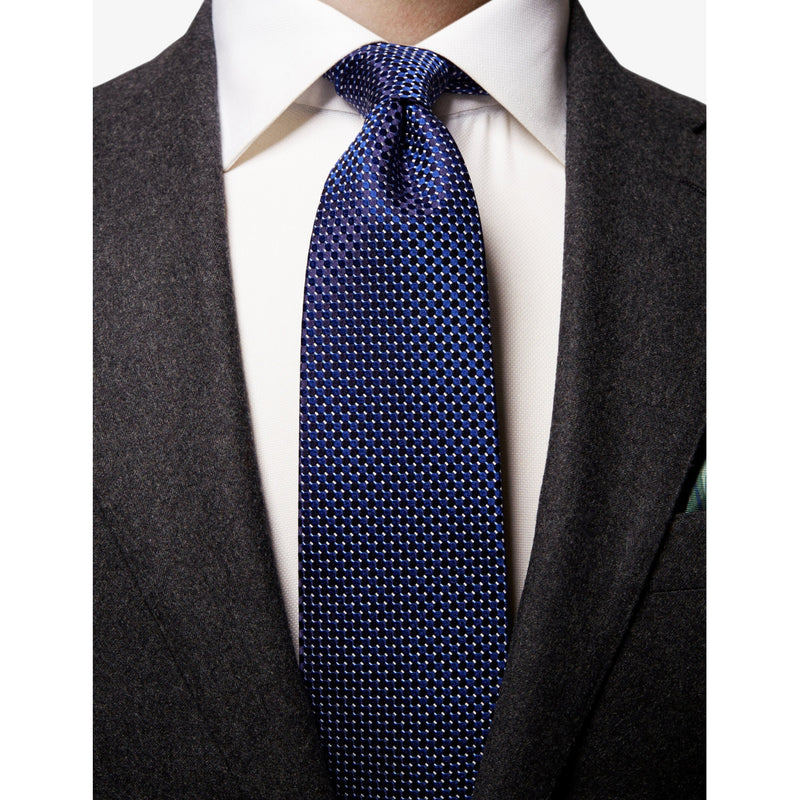Eton geometric-pattern silk tie 8cm (British brand)