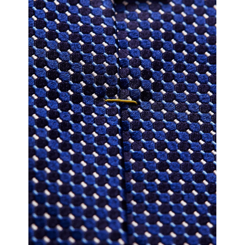 Eton geometric-pattern silk tie 8cm (British brand)