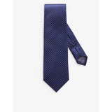 Geometric-pattern silk tie - DARK BLUE - 1 Size