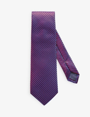 Eton Geometric-Pattern Silk Tie 8cm