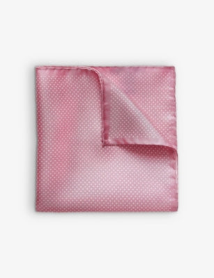 Eton polka-dot silk pocket square with rolled edges - British product
