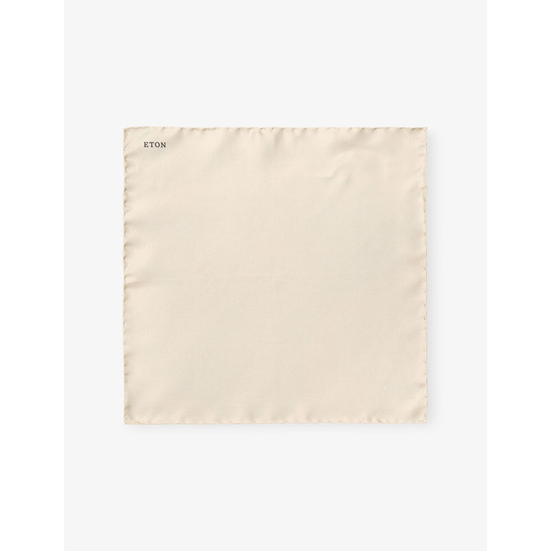 Eton logo-embroidered silk pocket square - British product