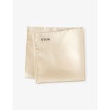 Logo-embroidered silk pocket square - Beige