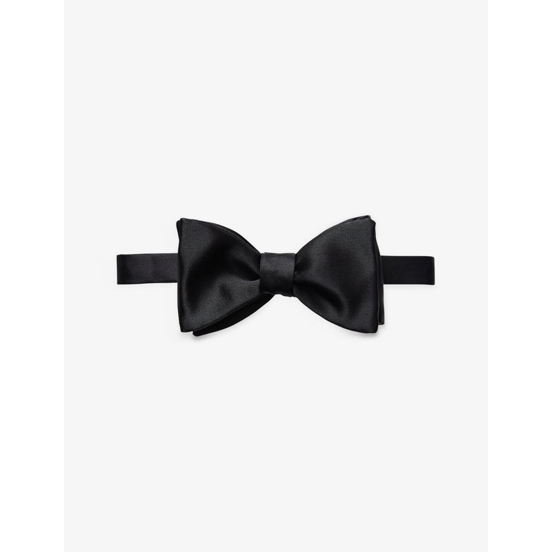 Self-tied silk bow tie - BLACK