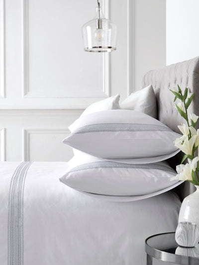 Next Appletree White Embroidered Band 100% Cotton Duvet Cover Set- Buy online at McGrocer