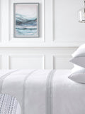 Appletree white embroidered band duvet cover set - British product