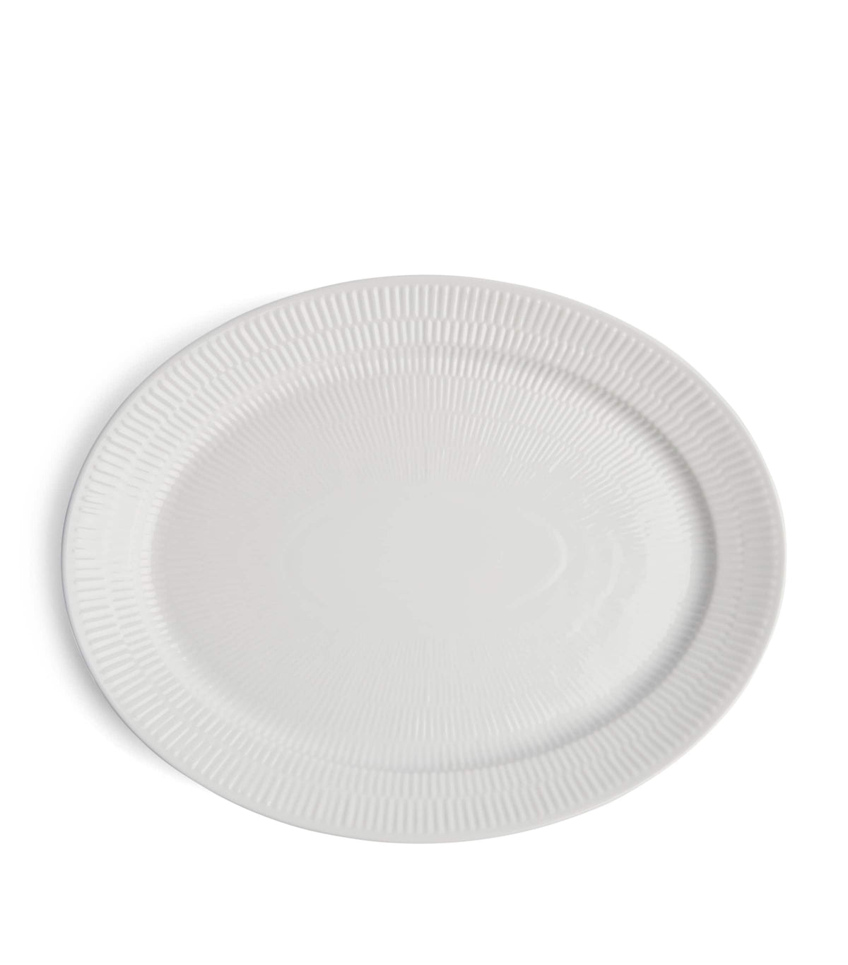 Royal Copenhagen white fluted porcelain oval dish 34cm x 27.5cm, imported from the UK
