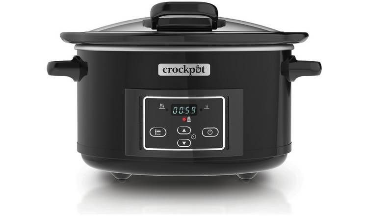 Crockpot 4.7L Hinged Lid Digital Slow Cooker - Black GOODS Argos