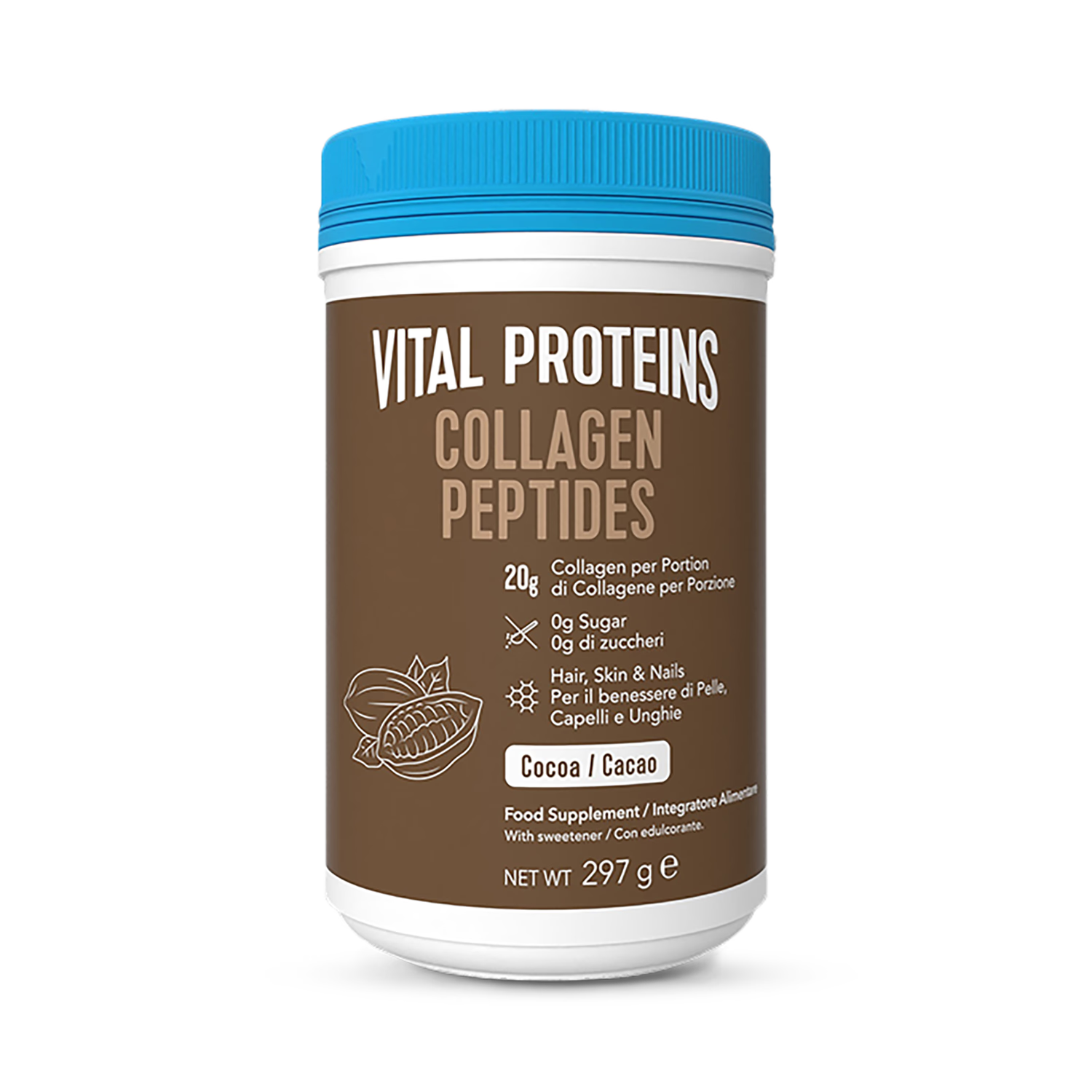 Vital Proteins collagen peptides cocoa flavour 297g, UK version