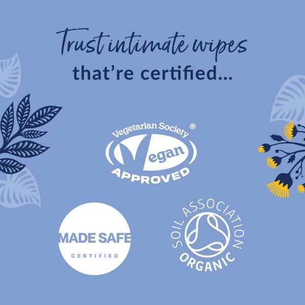 Natracare organic intimate wipes 6 x 12 pack - British product