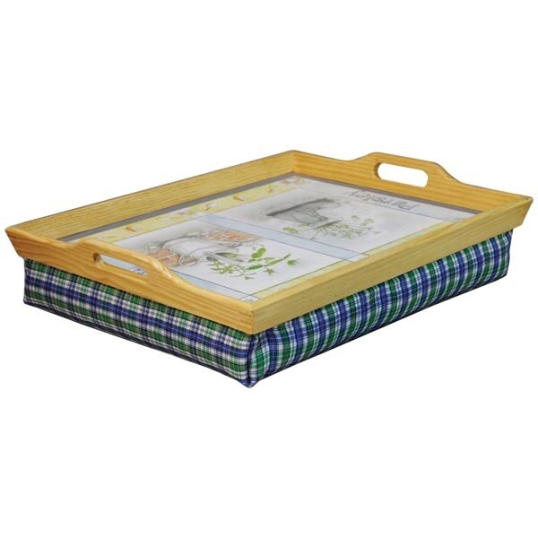 Wooden Lap Tray with Cushion (Herb Garden)