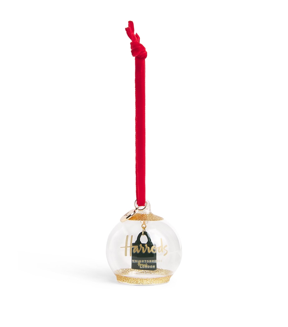 Harrods Bag in Ball Bauble Christmas ornament (British brand)