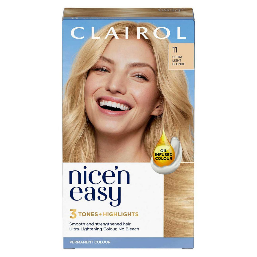 Clairol Nice'n Easy Crème Oil Infused Permanent Hair Dye 11 Ultra Light Blonde 177ml