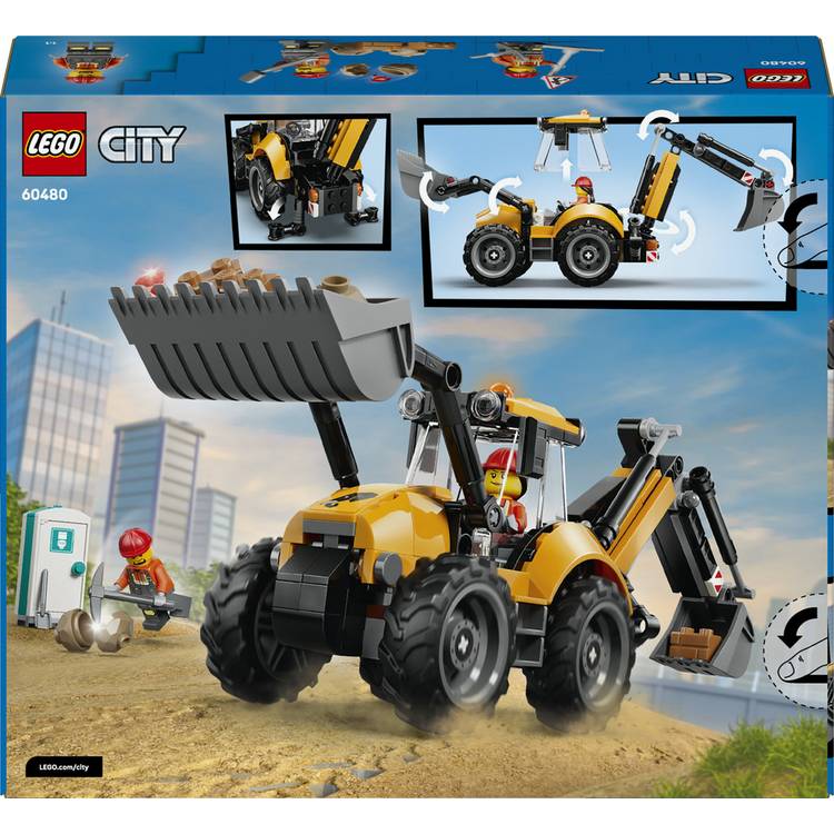 LEGO City Yellow Backhoe Loader toy building set, UK version