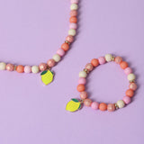 Flitzy lemon charm pastel stretch jewellery set for children (British brand)