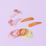 Flitzy fruit lolly hair slides and bands set, imported from the UK