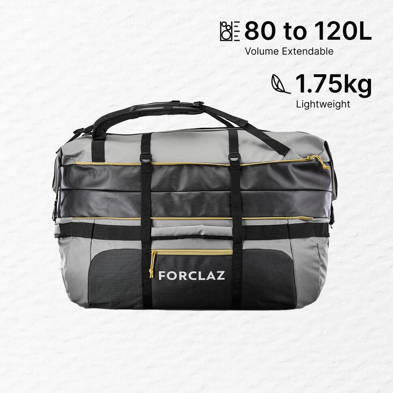 Decathlon expedition duffle bag 80-120L grey, UK version