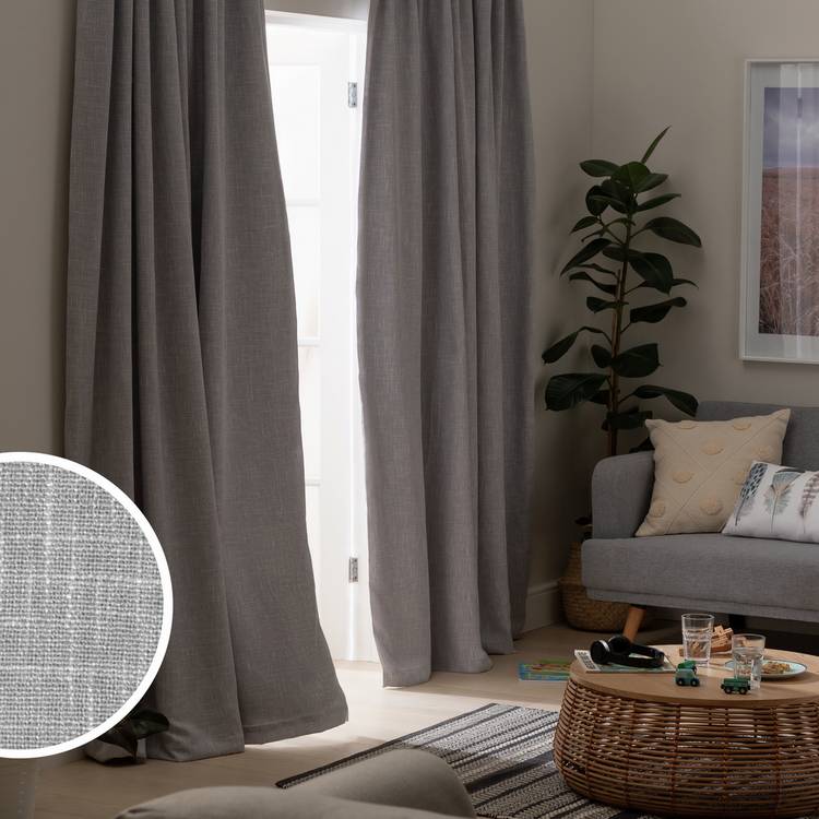 Habitat blackout curtains dove grey 117x137cm (British brand)