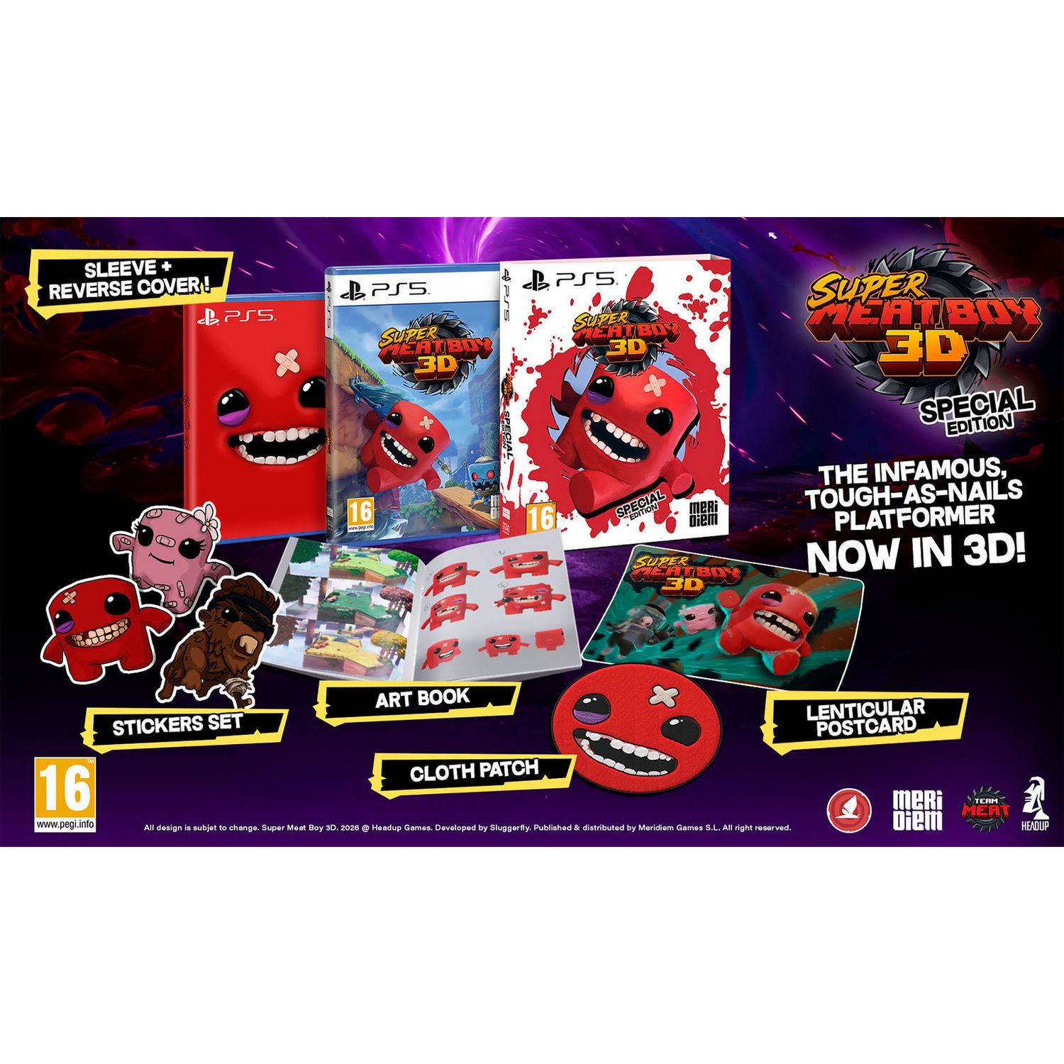 Super Meat Boy 3D PS5 game special edition, imported from the UK