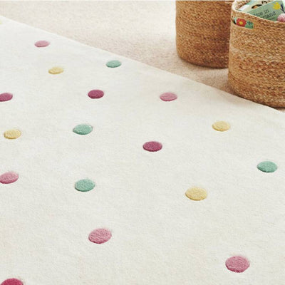 Argos Great Little Trading Company Pastel Spot Natural Wool Cut Pile Rug 90x120cm- Buy online at McGrocer