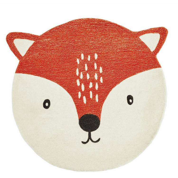 Great Little Trading Company round wool rug animal fox 100x100cm, UK version