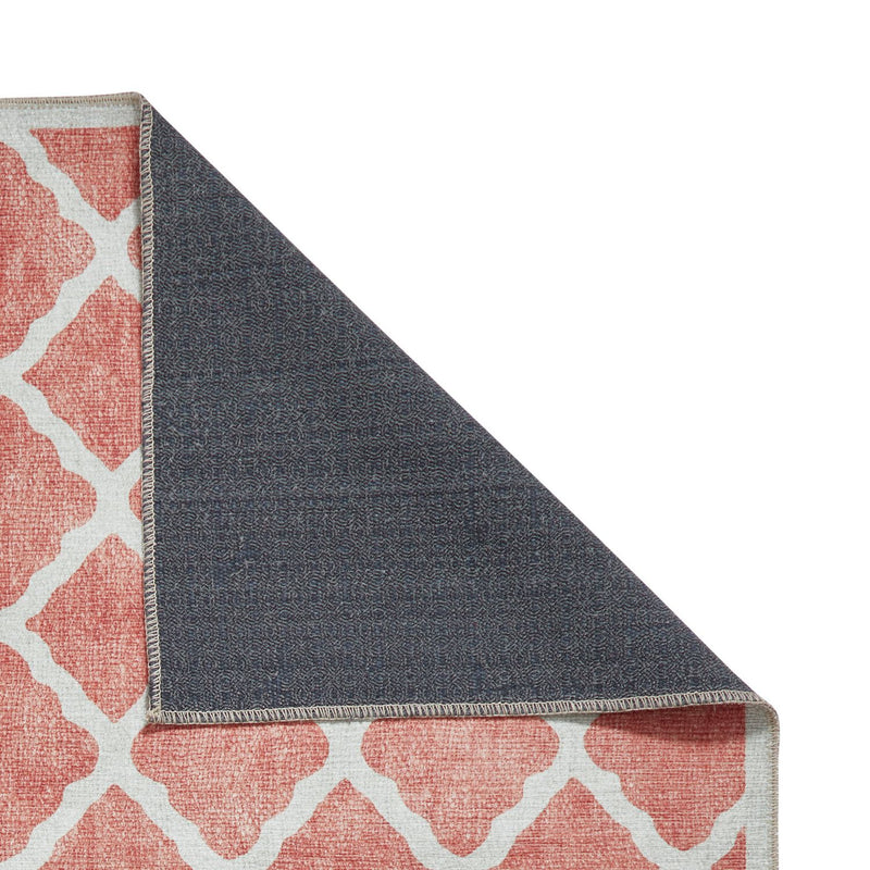 Think Rugs coral orange flatweave rug 76x150cm, UK version