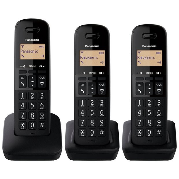 Panasonic cordless phone triple handset pack - British product