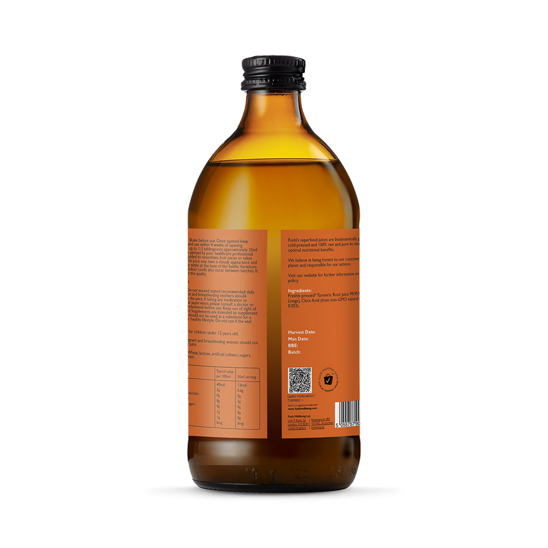 Fushi fresh-pressed turmeric juice 500ml (British brand)