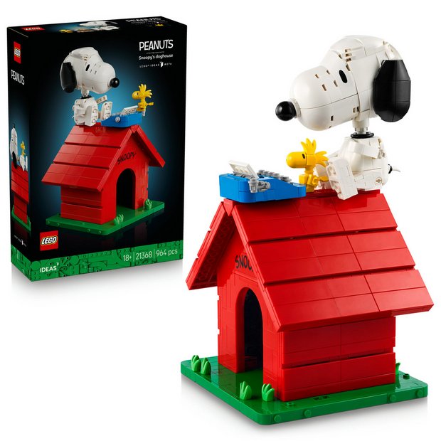 LEGO Ideas Snoopy doghouse building set for adults, UK version