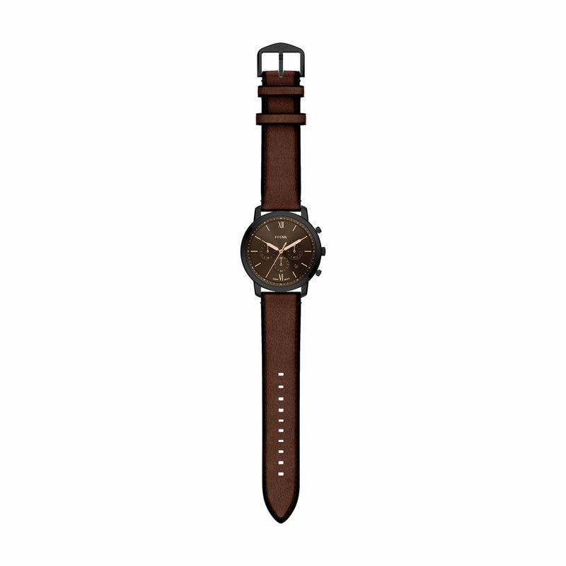 Fossil Neutra watch black dial brown leather strap, imported from the UK