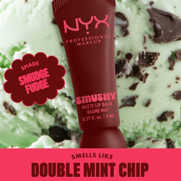 NYX Smushy Matte Lip Balm Smudge Fudge, imported from the UK