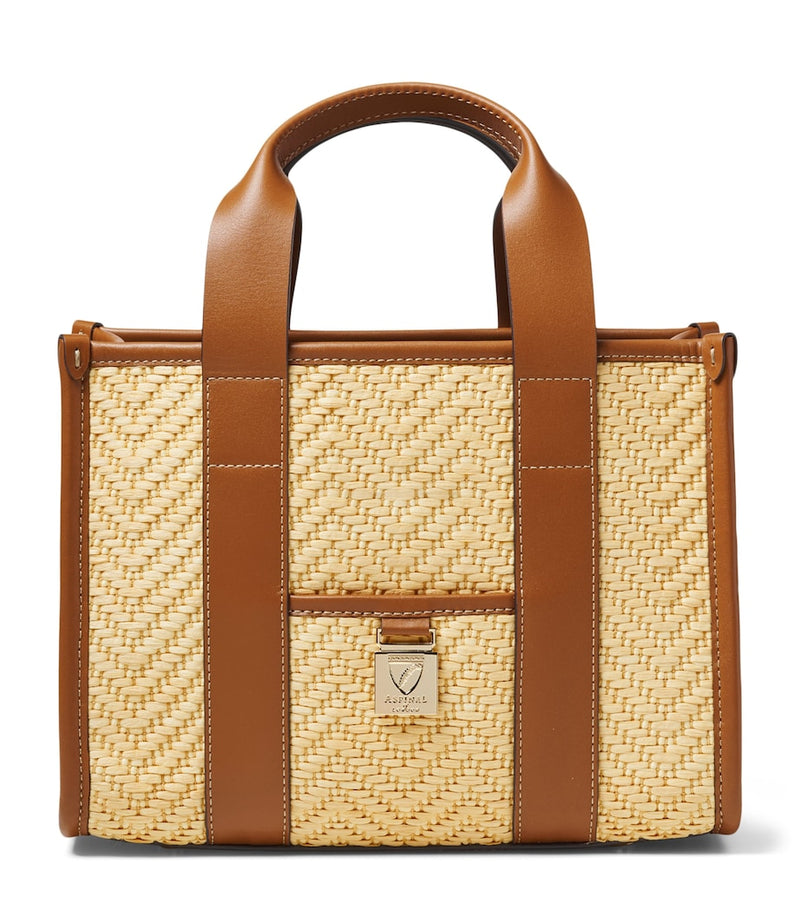 Aspinal of London Henley raffia tote bag - British product