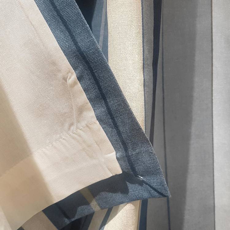 Fusion Striped Eyelet Curtains Blue 117x137cm, UK version