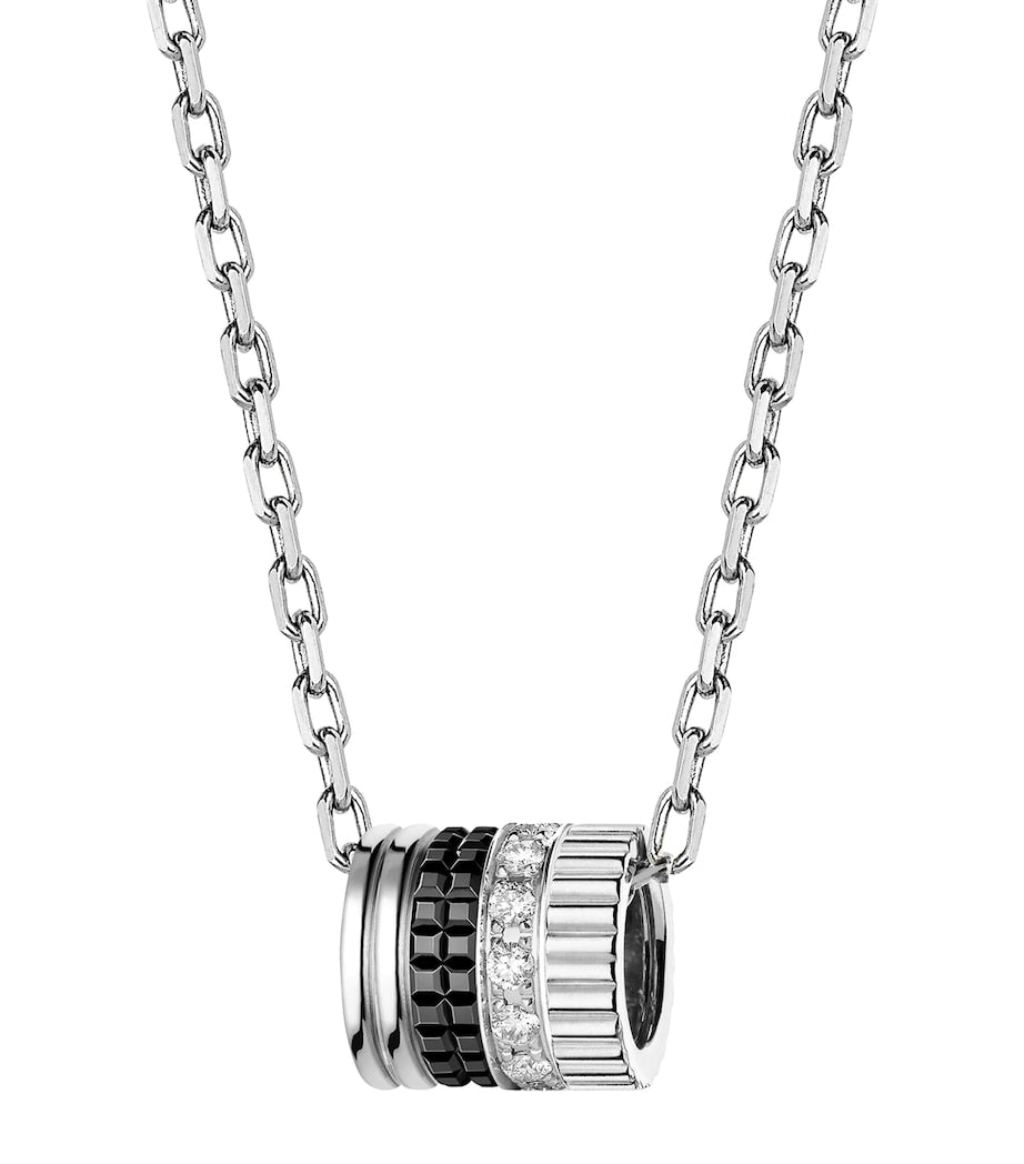 Boucheron Quatre Black Edition pendant necklace white gold black PVD diamonds (British brand)