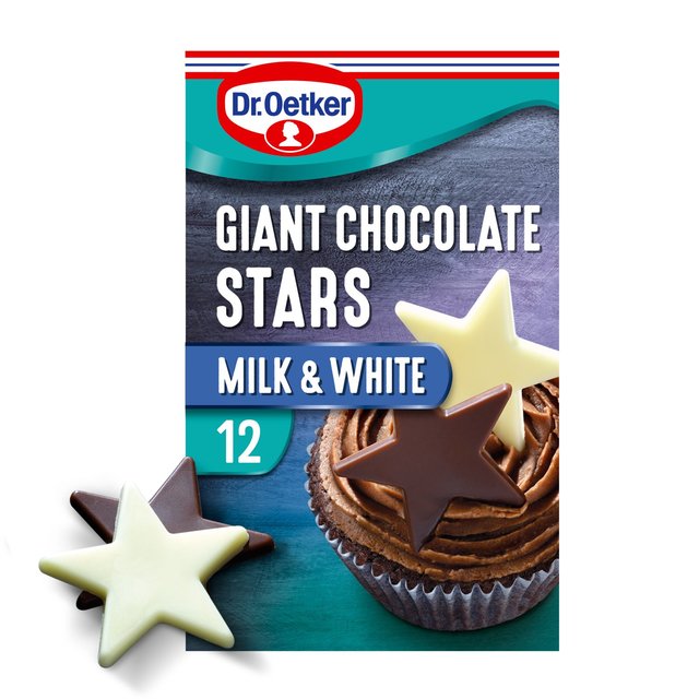 Dr. Oetker 12 Giant White & Milk Chocolate Stars   20g