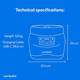 nutribullet rice cooker and steamer black 2.3L, imported from the UK