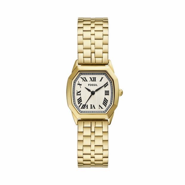 Fossil Harlow gold-tone stainless steel bracelet watch (British brand)